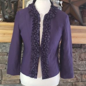⚡SALE⚡COLDWATER CREEK RUFFLE BUTTON BLAZER SZ 8P
